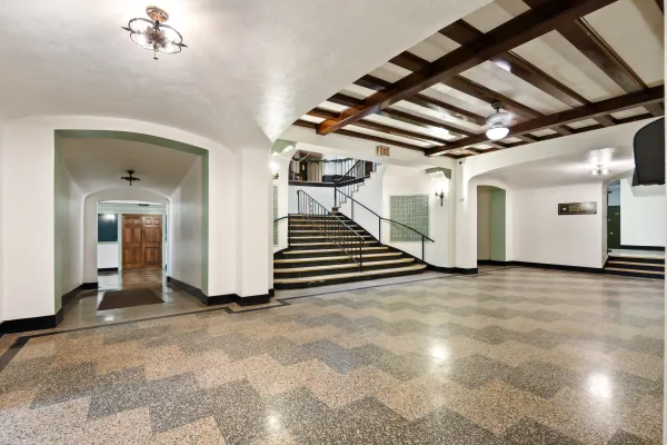 The foyer of the Harrietstown Town Hall.