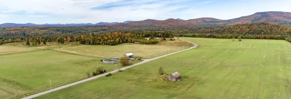 aerial view of the farm