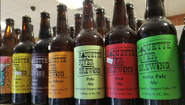 Options of local beer in bottles.
