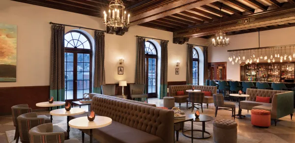 Hotel Saranac's relaxing great hall