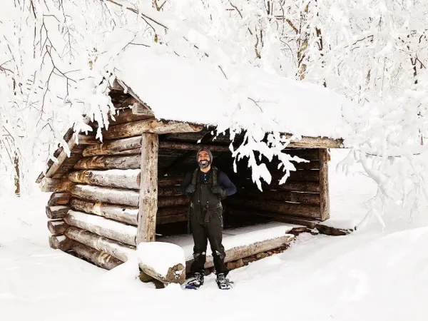 Camping at the lean-to is a great way to handle a winter trek.