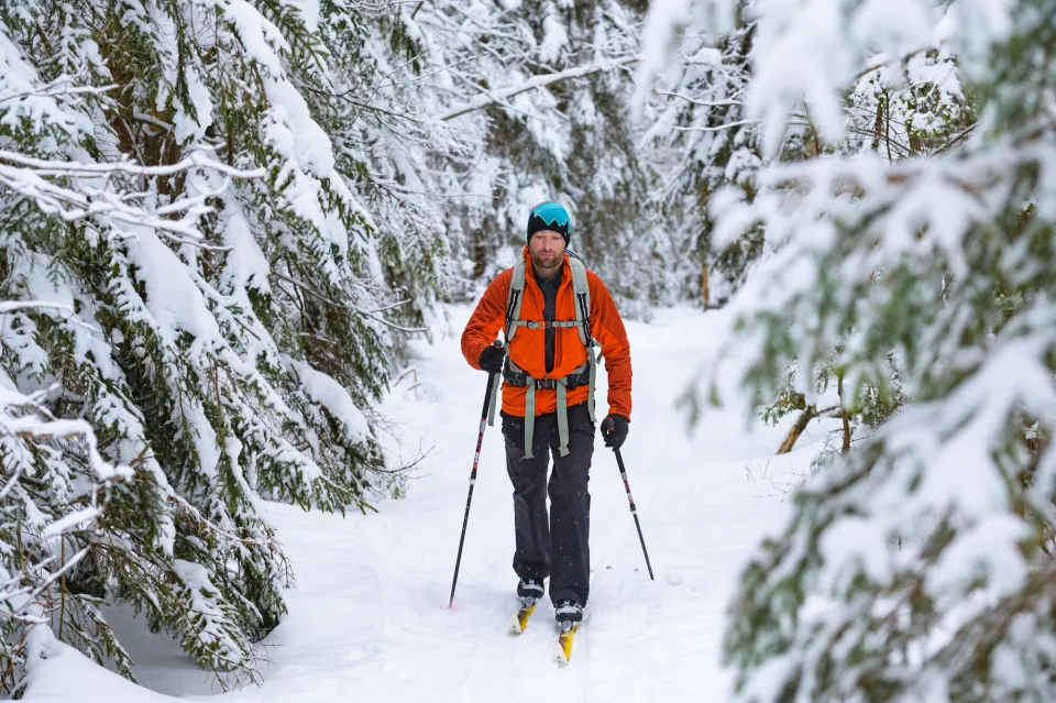 Cross-country skiing in Saranac Lake.