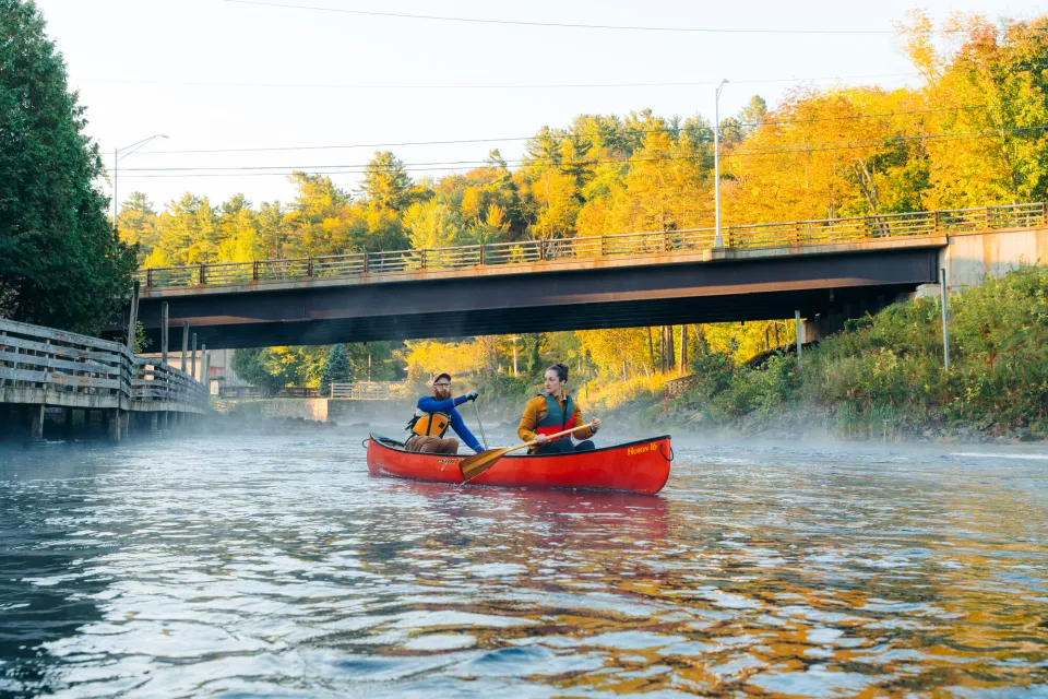 Fall paddling in Saranac Lake.