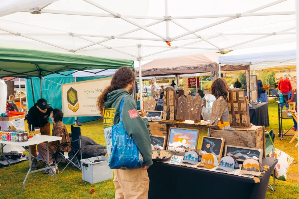 A fall farmers' market.